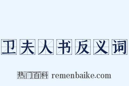 卫夫人书反义词是什么意思的图片